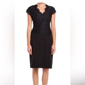 Ted Baker NWT 0 sarvani lace bodice black sheath dress